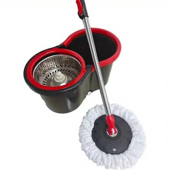 360° Spin Mop And Bucket Set - Effortless Floor Cleaning System With 3 Microfibe - Picture 12 of 12